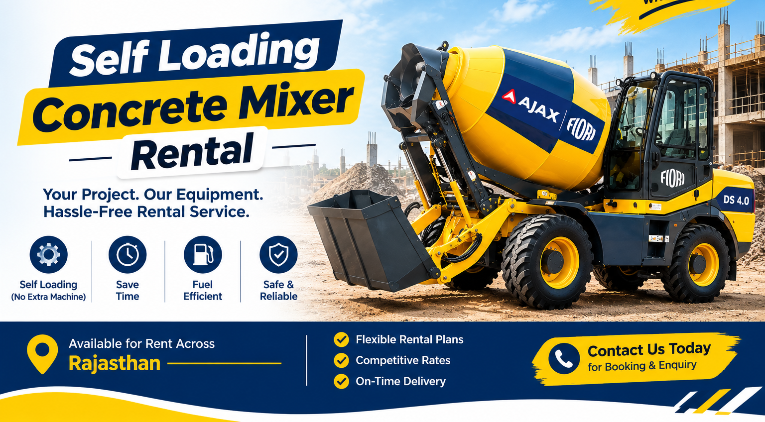 Ajax Fiori Mixer Rental in Rajasthan